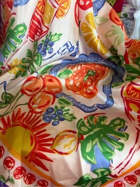 NWT Anthropologie Set of Two Fruit & Floral Print Scarves